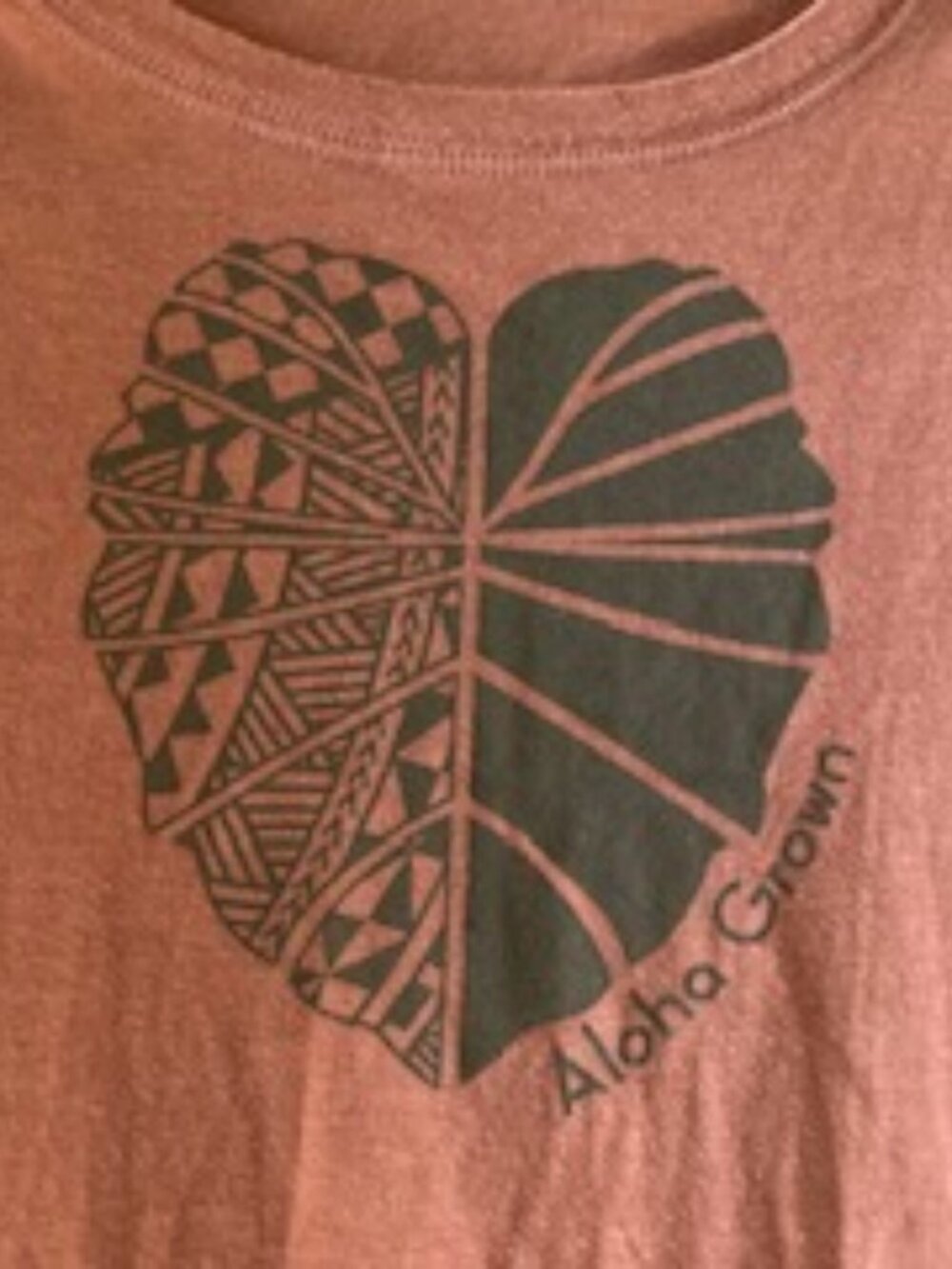 ALOHA GROWN KALO PRINT TOP LOCAL INSPIRED PRINTED HAWAII PULL-ON LONG SLEEVE XS